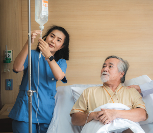 Krankenschwester richtet Fusion